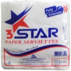 3 Star Paper Serviettes 100 Sheets