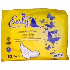 Evevly Cotton Feel Wings Sanitary Napkin 10Pcs